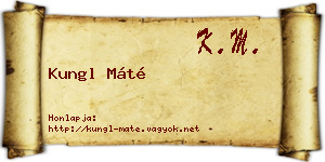 Kungl Máté névjegykártya